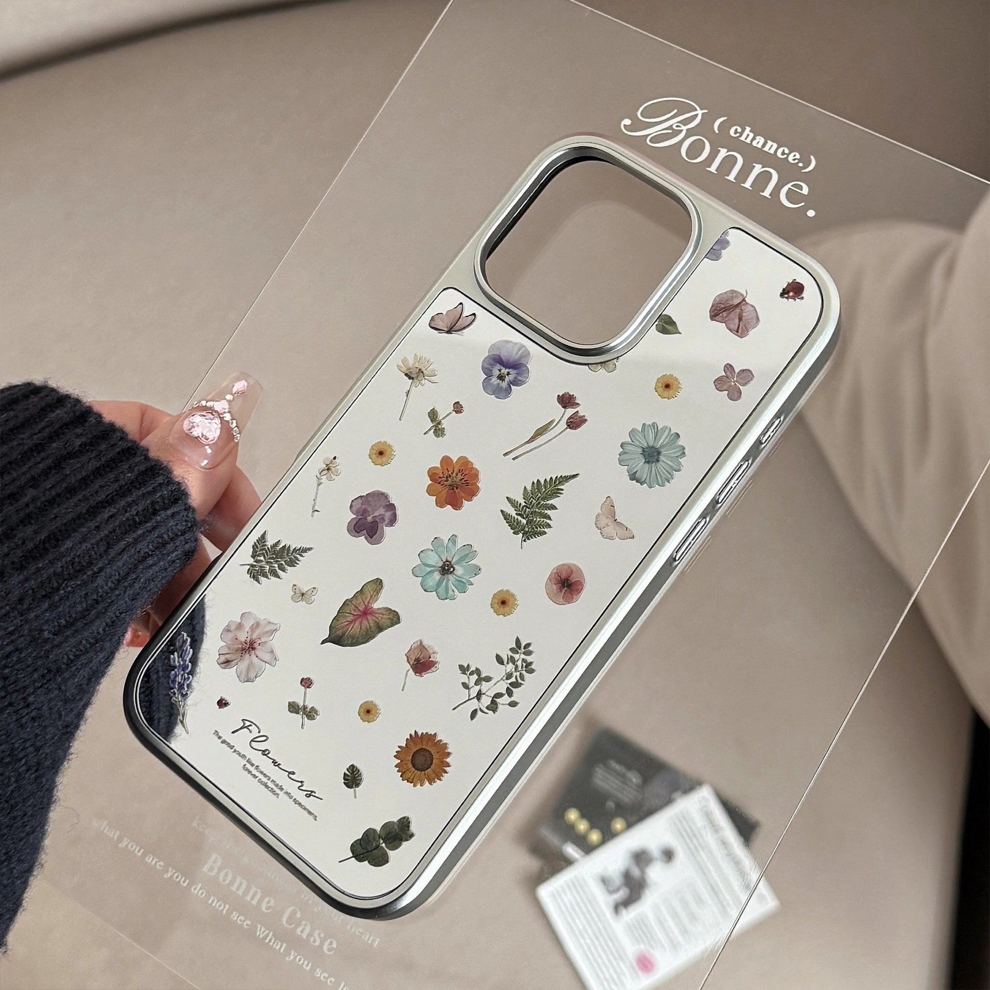 Floral Leaves & Butterflies - iPhone Case